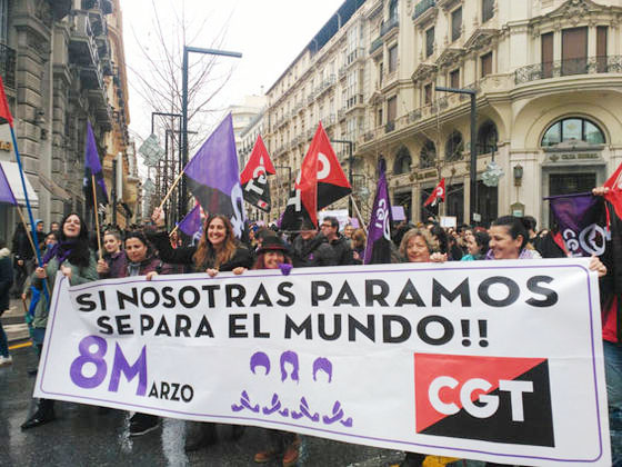 8 mars Kvinnostrejk Spanien 2017