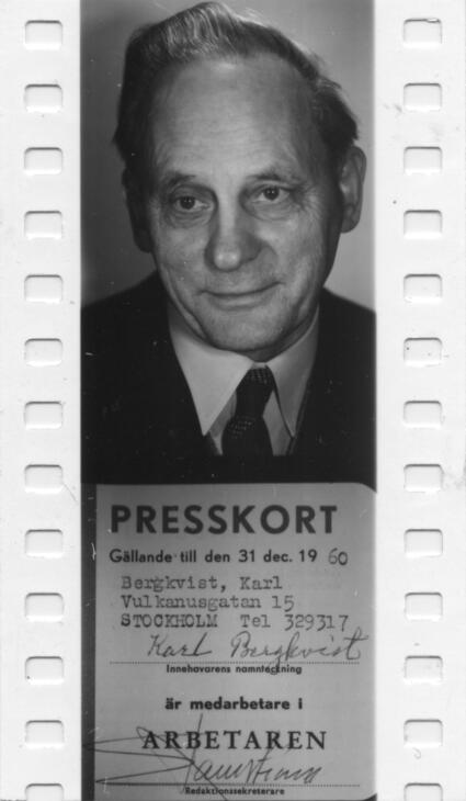 Karl Bergkvist, redaktör på Arbetaren.